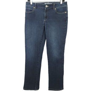 Chicos Platinum Denim Capri Jeans Size 00 US XS/2 Low Rise Crop Dark Wash